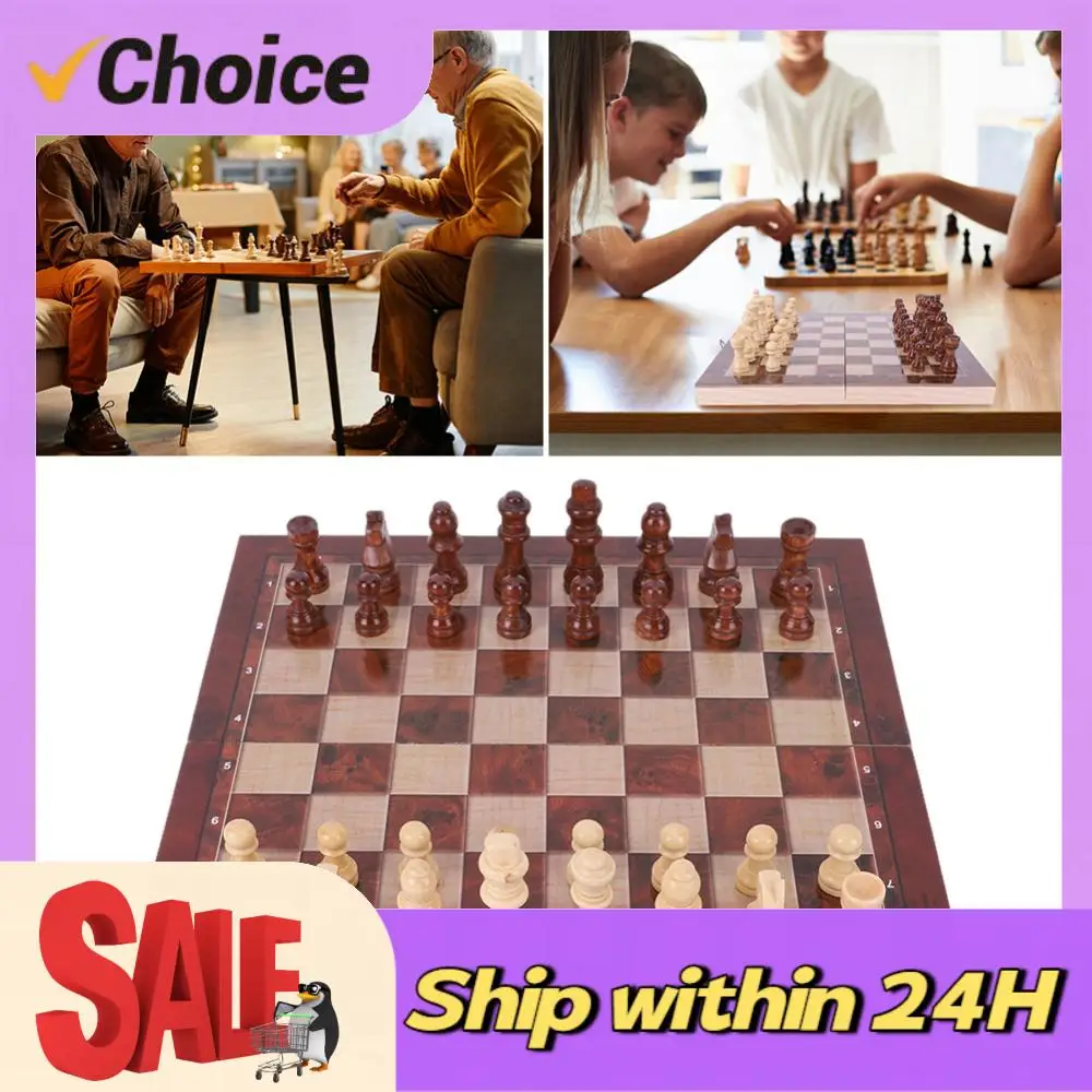 

29x29cm Large Chessboard Developing Strategic Thinking Foldable Chess Board Best Gifts Wood Board Game No for Boys Girls
