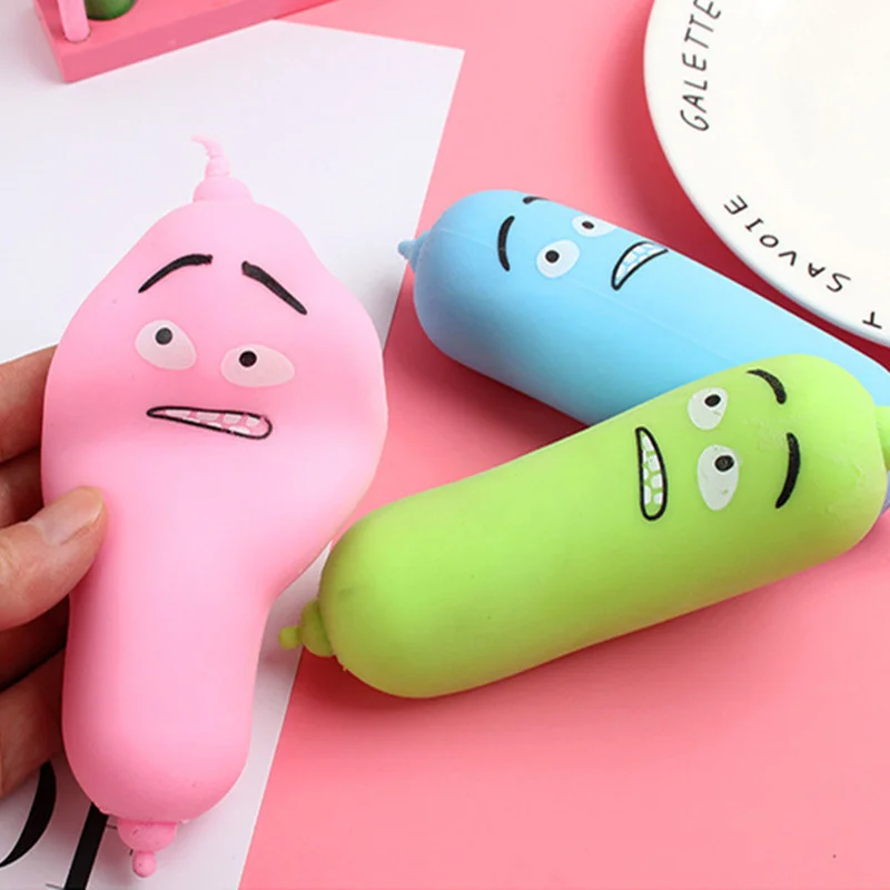 Novelty Funny Sausage Vent Soft Glue Toy Lalale Memory Sand Squeeze Fingertip Creative Soft Plastic Color Decompression Tool