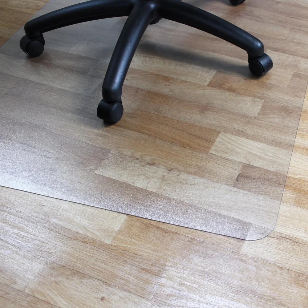 Durable PVC Rectangular Chair Mat Hard Floors 47x60 Ergonomic Floor Protection Mat Easy Glide Surface Eco-Friendly Design