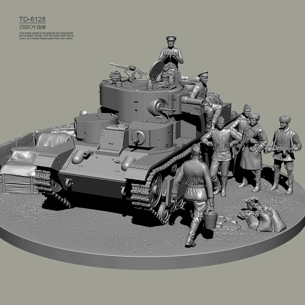 1/72 1/48 1/35 Resin Soldier model kits figure colorless and self-assembled （3D Printing ） TD-6128/3D (full set)