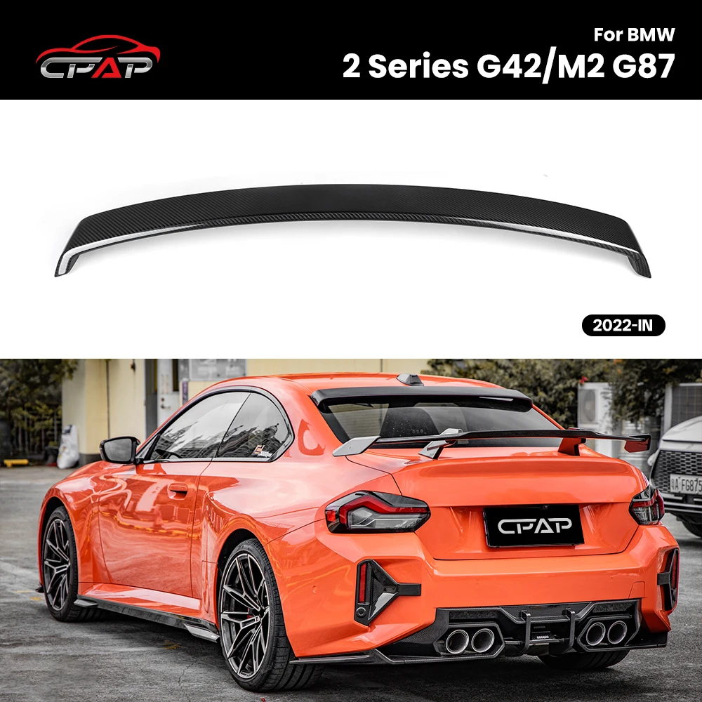 

Real Dry Carbon Fiber Rear Lid Roof Spoiler Boot Wing Car Tail Fin For BMW 2 Series G42/M2 G87 MP Style 2022-IN