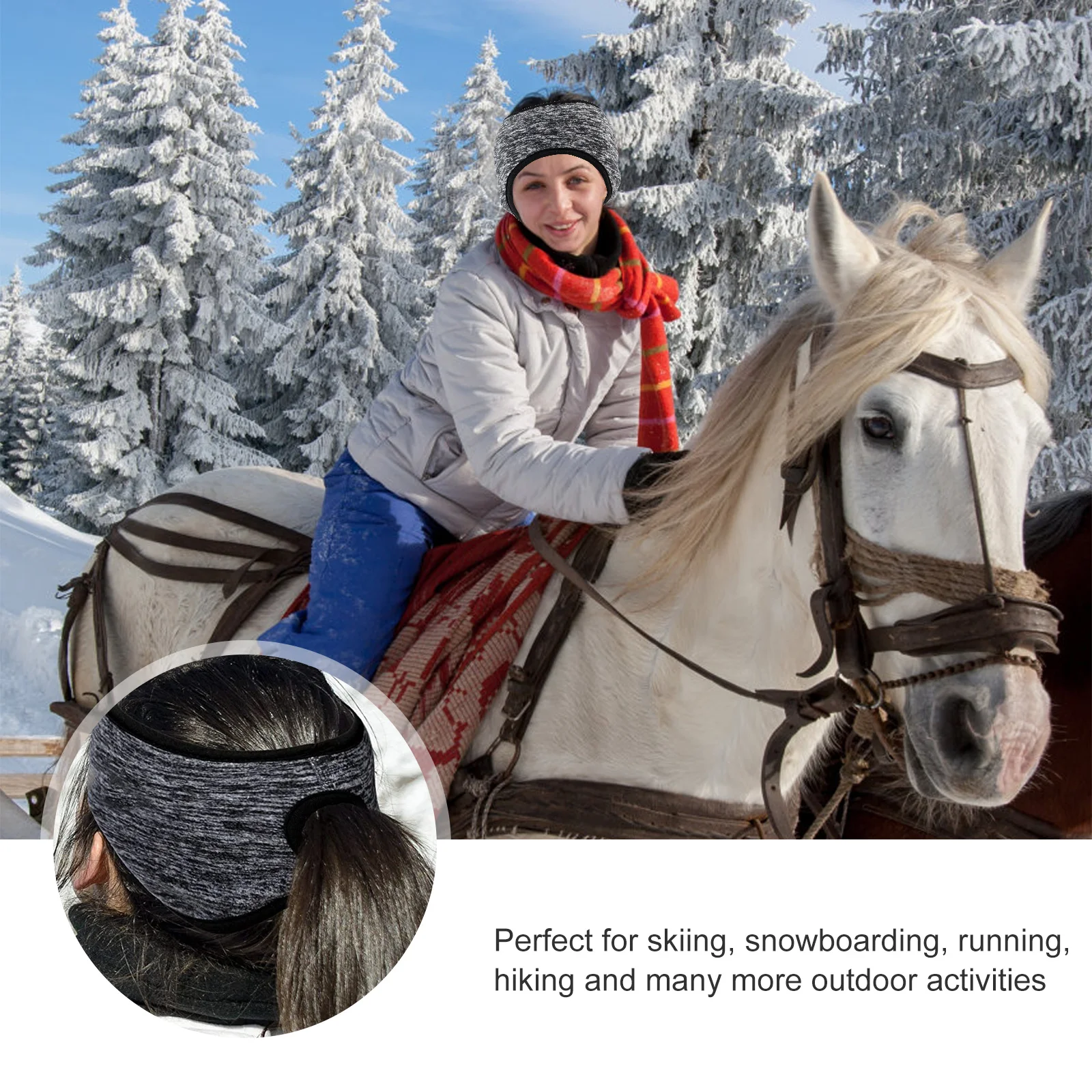 

3pcs Warm Earmuffs Headband For Winter Outdoor Size Fits Most Durable Ear Covered Headband Skiing Running Hiking