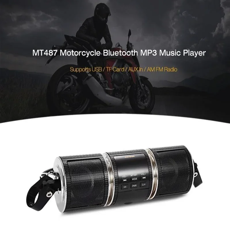 

Motorcycle MP3 Player Speaker BT Music FM Radio Adjustable Bracket Motorbike Audio Stereo