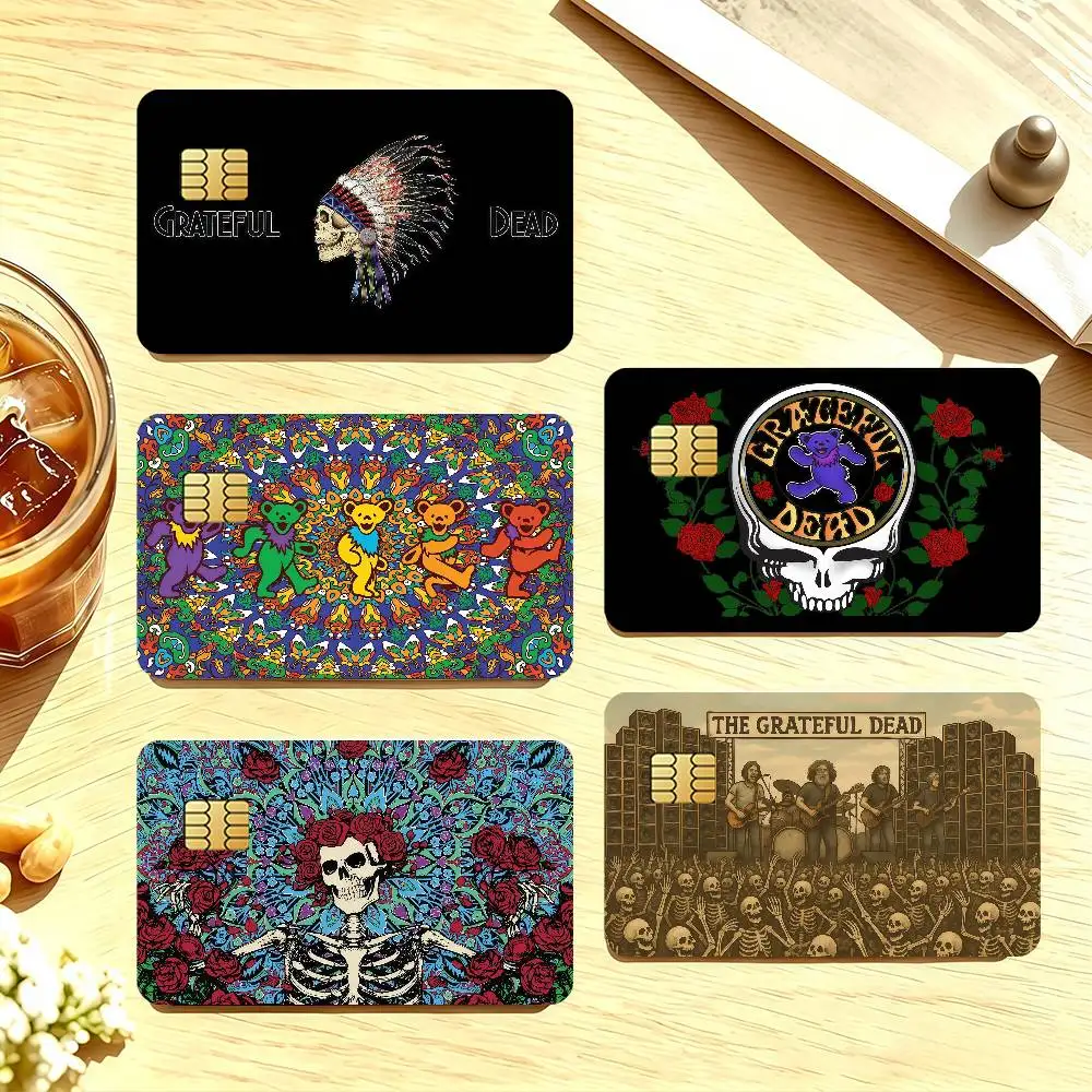 Rock Band G-Grateful Dead Credit Card Public Transportation Cards Sticker Waterproof Card Face Decoration 4PCS