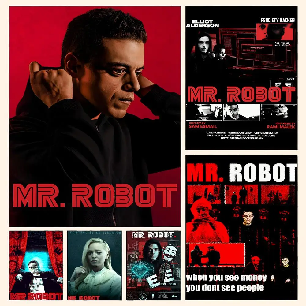 TV Mr Robot Hacker Drama Poster Waterproof HD Modern Peel And Stick Wall Decor Living Room Dorm Garage