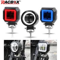 3 Inch LED Signal Lights Headlight Foglamp Round Square DRL Spot Beam Angle Eye Adjustable Bracket For Motorcycle Bike Automoble