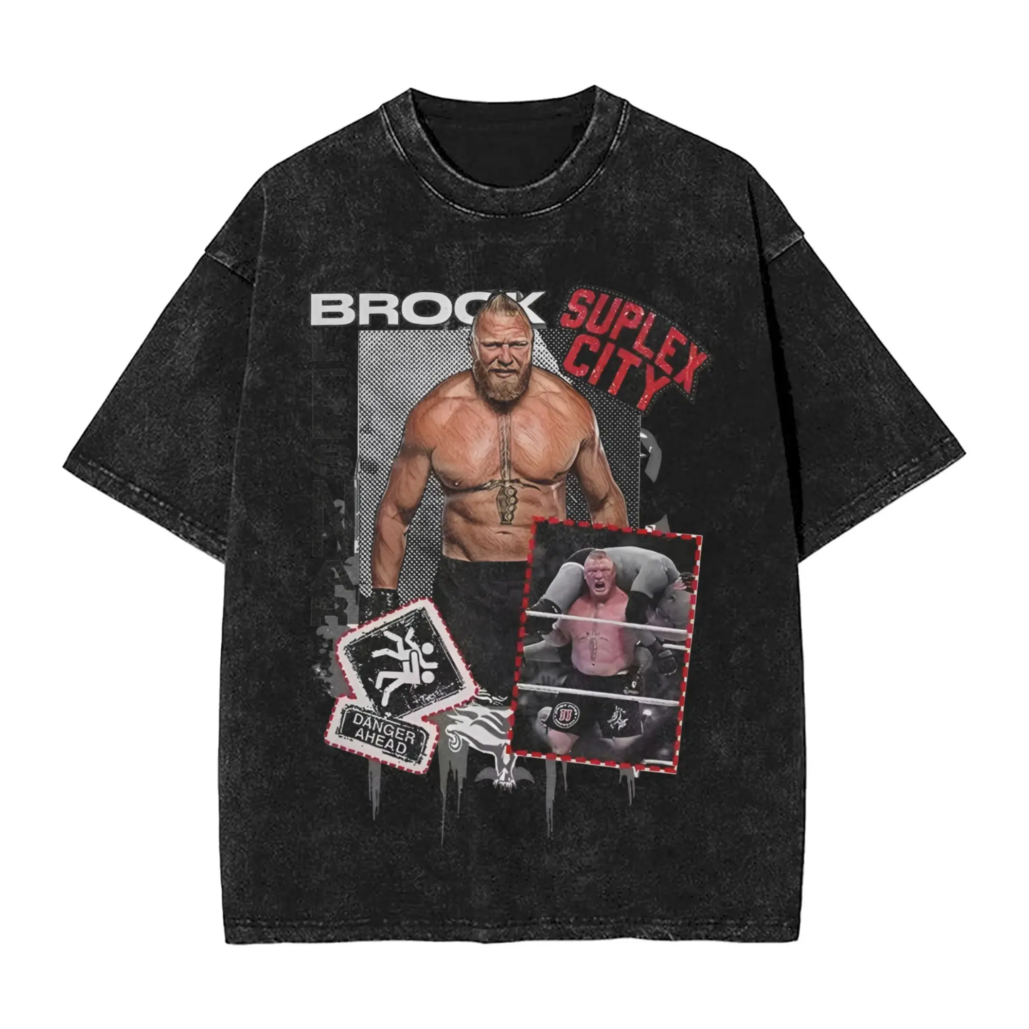 Black Brock Lesnar T-shirt da uomo 100% cotone T-shirt divertenti O Collo T-shirt Manica corta Abbigliamento grafico