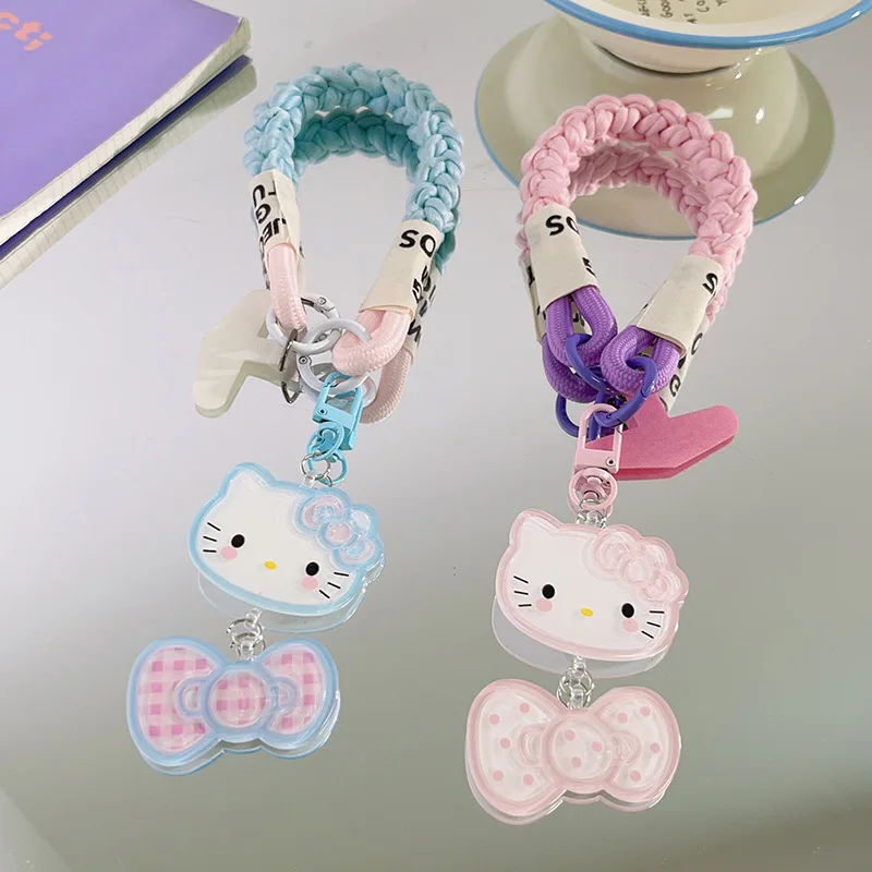 Sanrio Cute Hello Kitty Cat Keychain Sweet Versatile Girl Backpack Charm Bag Pendant Phone Case Lanyard Chain Delicate Accessory view 5