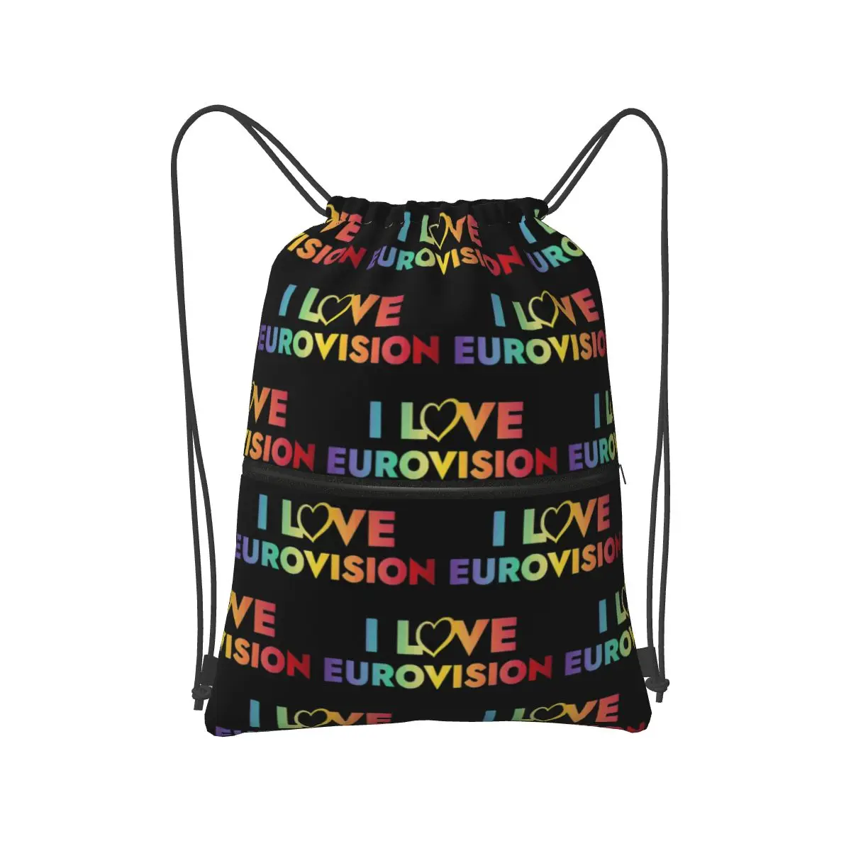 

Рюкзаки I Love Eurovision, модные портативные рюкзаки на шнурке, карманная сумка для хранения, сумки для книг для студентов-путешествий