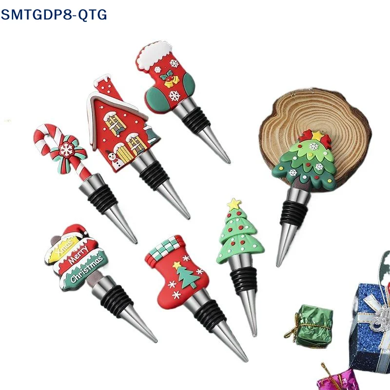 NEW PVC Christmas Series Snowman Shape Wine Stopper Fresh Keeping For Wine Champagne Bar Party Decoration Accessories