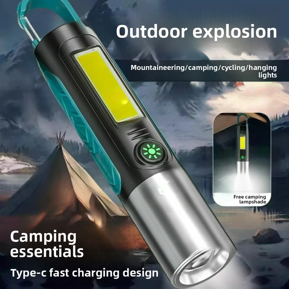 

Multi-Functional Super Bright Flashlight USB Rechargeable Tent Camping Light for Outdoor Home Emergency & Repair Work