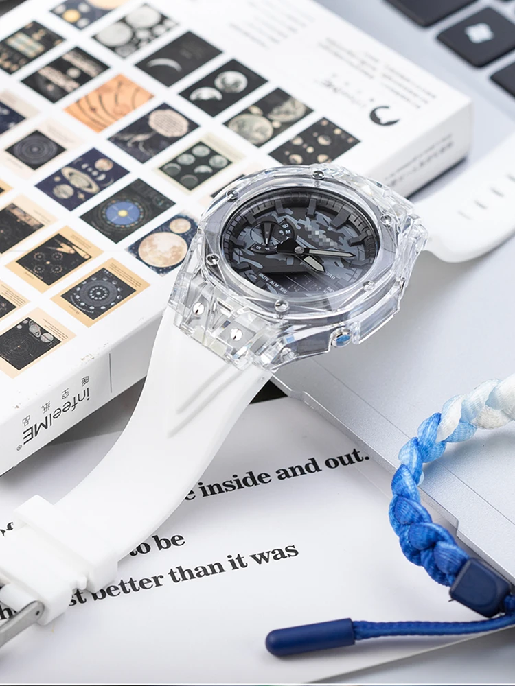 Комплект прозрачных модов для G-Shock GA-2100/GAB2100 |   Рамка безеля Casioak + резиновый спортивный ремешок |   Аксессуары для часов своими руками на заказ