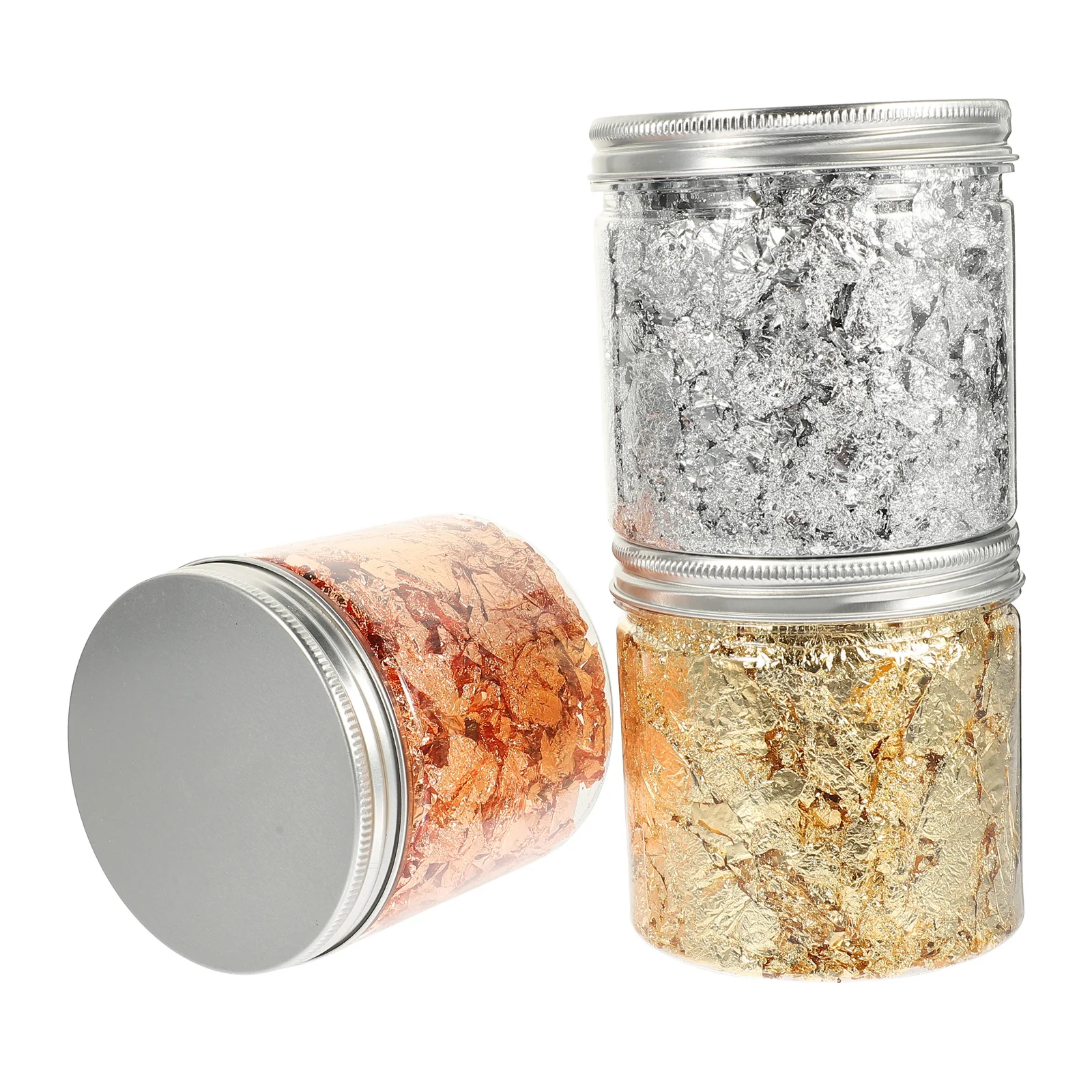 

3pcs Nail Art Foil Kit For All Nail Sizes Easy Cuticle Removal Diy Manicure Decoration Supplies Gold Leaf Flakes Copper Flakes