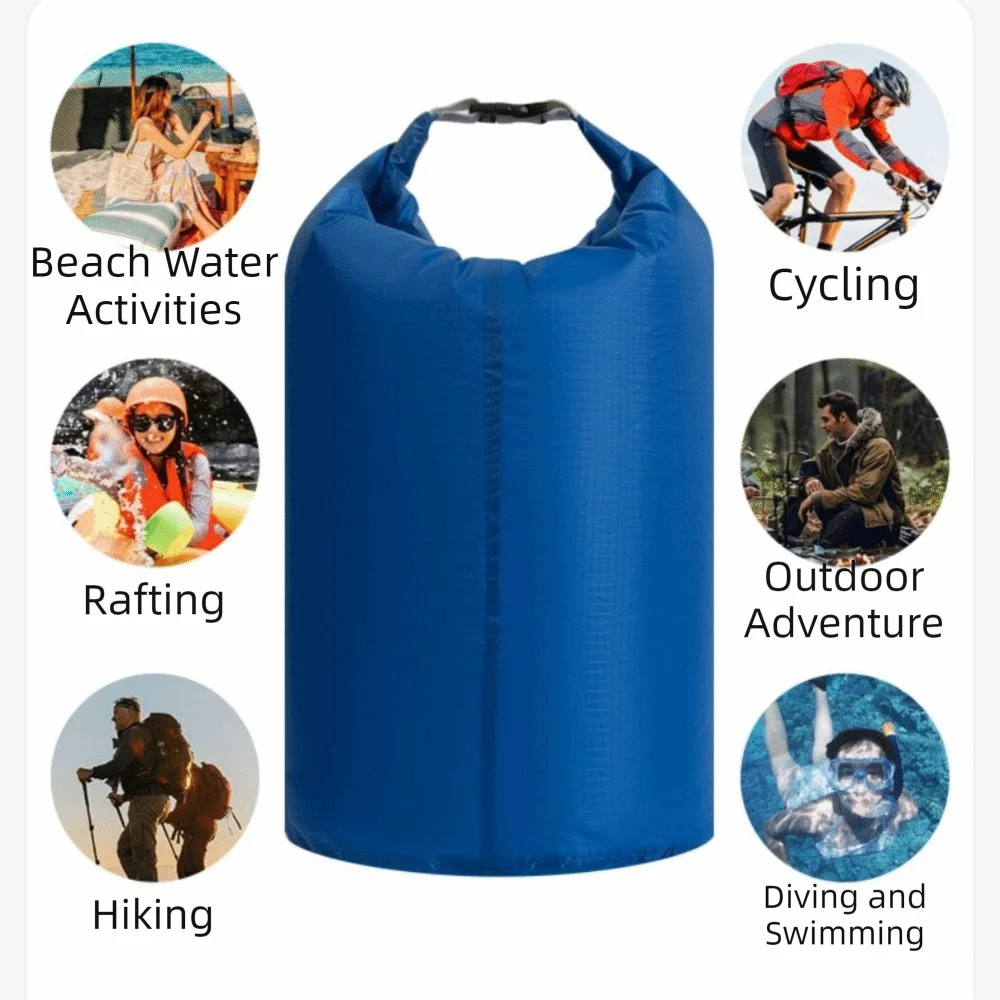 

Водонепроницаемая сумка-ведро 20 л, большая вместительная водонепроницаемая сумка для плавания, легкий складной пляжный рюкзак для плавания