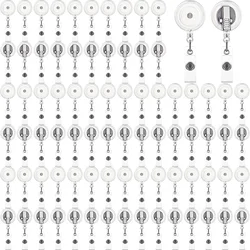 10pcs Badge Reels Retractable Badge Holder with Clip, Id Clips for Badges Retractable Id Badge Clip with Clear Vinyl Strap