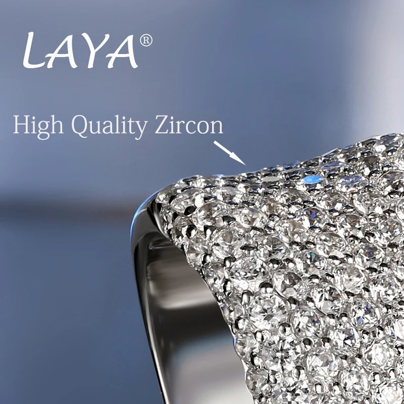 LAYA 925 Sterling Silver 2025 Fashion High Quality Zircon Vintage Trendy Ring Luxury Classic Jewelry For Women's Wedding Party