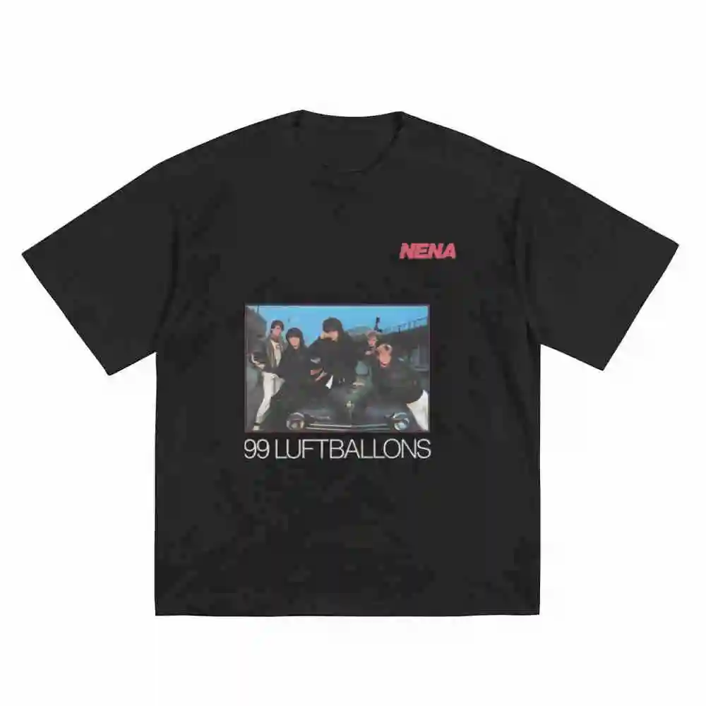 Nena 99 Luftballons Album Cover Short Sleeve Tee 100% Cotton T-Shirt