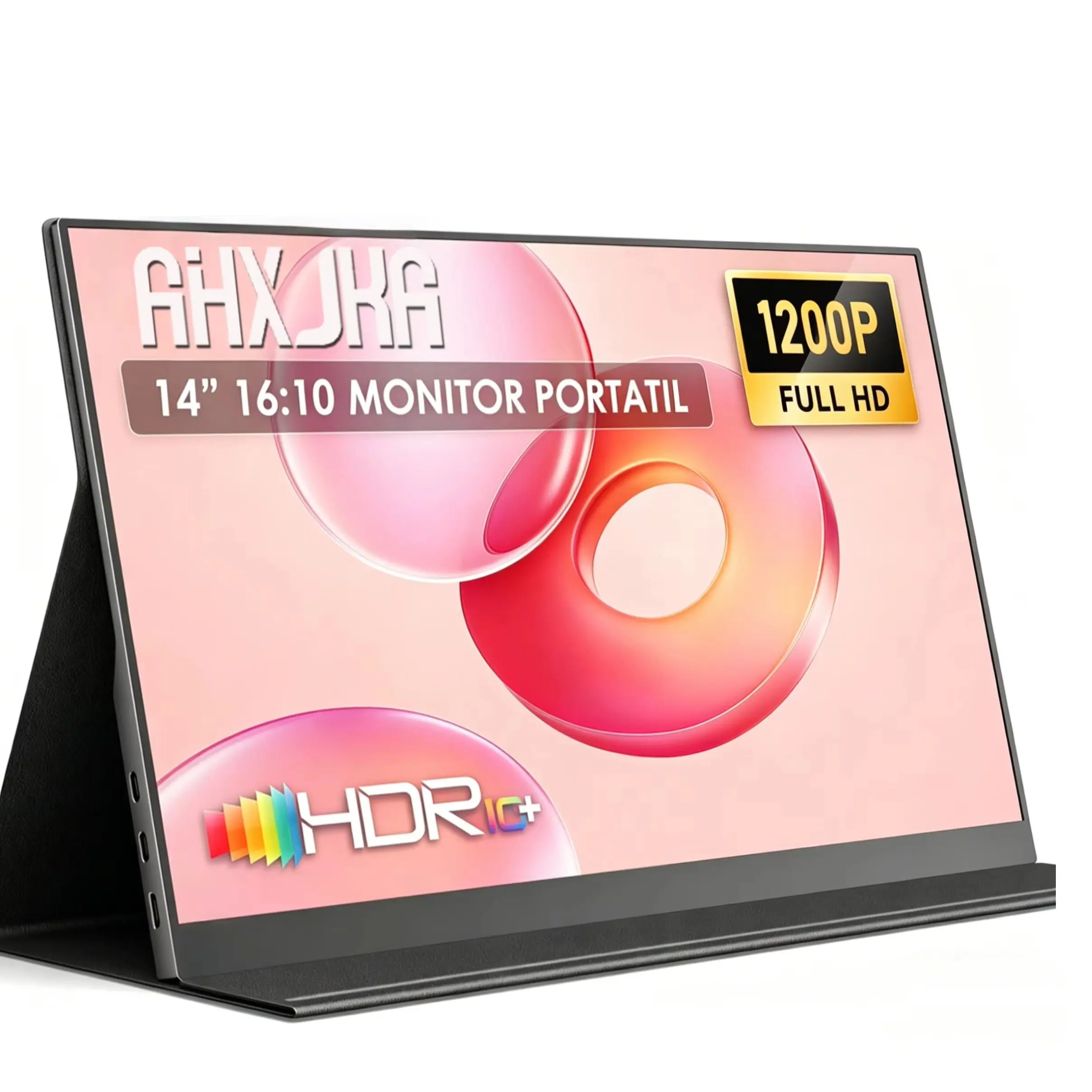 

AHXJKA14 Inch Portable Monitor 1920*1200P IPS Can One line link With Type-C Mini HDMI For Phone Laptop PS4/5 TV XBox Mac PC