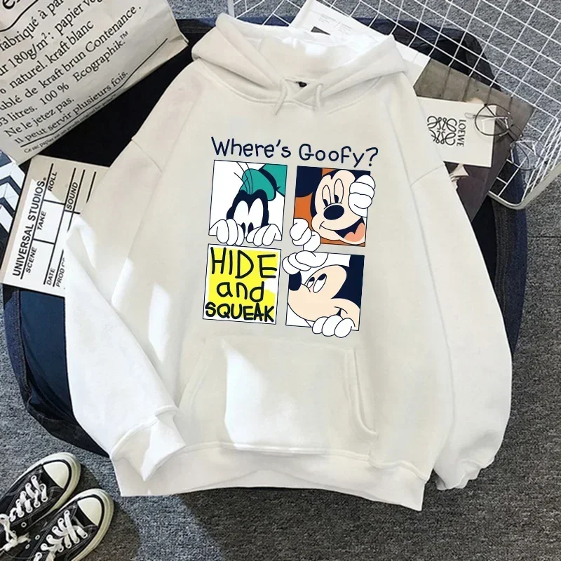 Funny Graphic Hoodies Mickey Mouse Kawaii Woman Clothes Cartoon Harajuku Women\'s Sweatshirts Autumn Winter Female Pullover Tops