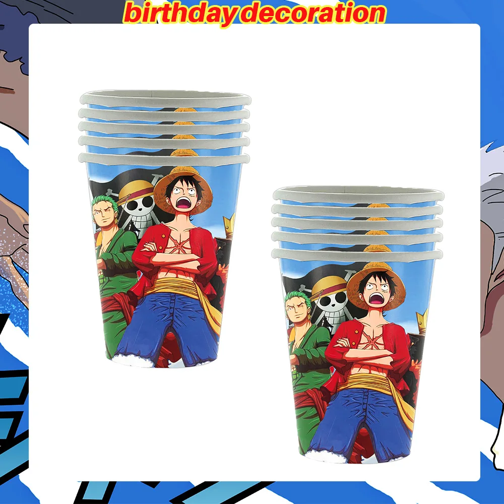 One Piece Geburtstagsparty-Dekorationsset Anime-Figur Luffy Zoro Teller Tischdecke Kuchendekoration Partyzubehör Geburtstagsgeschenke – Detail 10