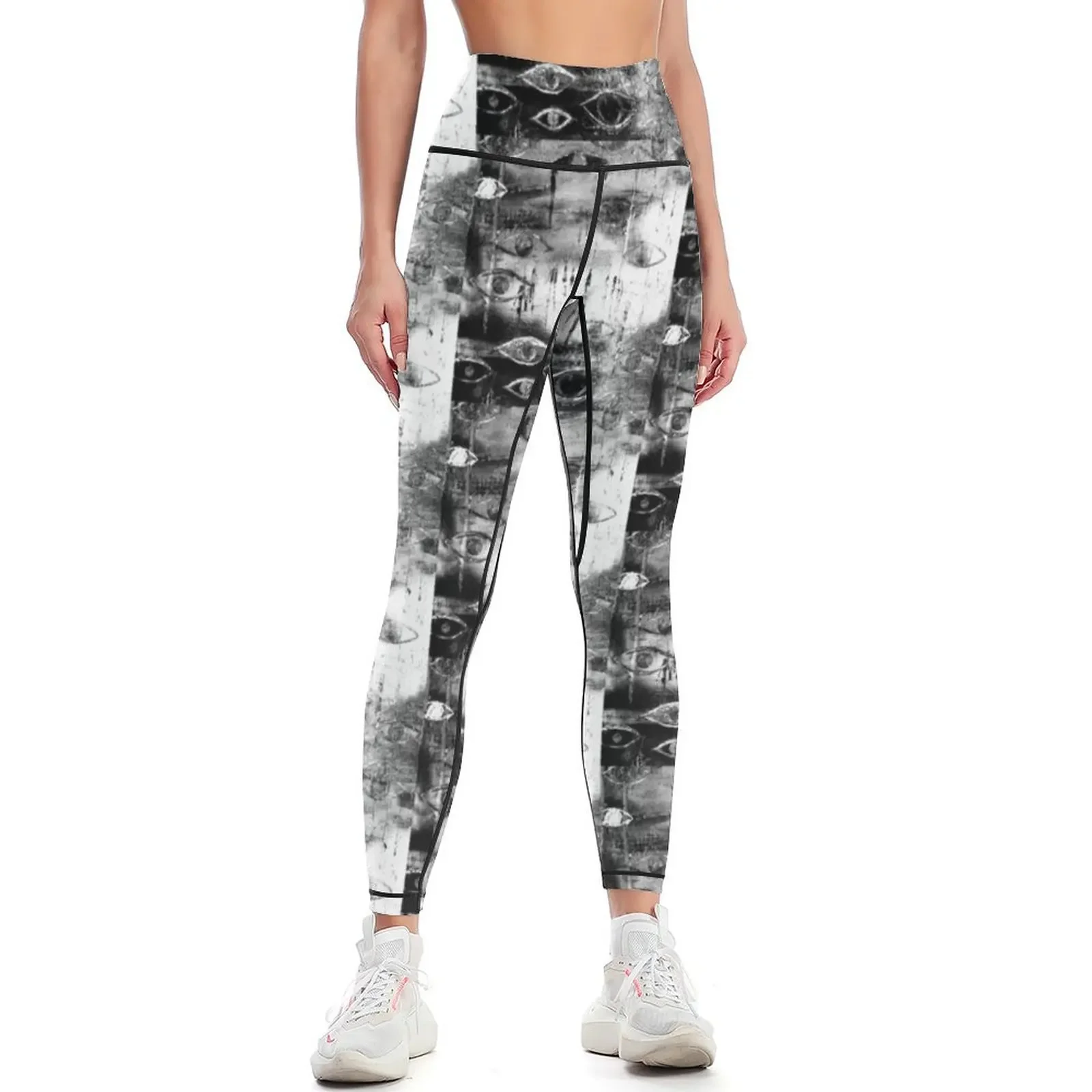

Tearing eyes painting black & white Leggings harem pants push up fitness workout clothes for Sweatpants Womens Leggings