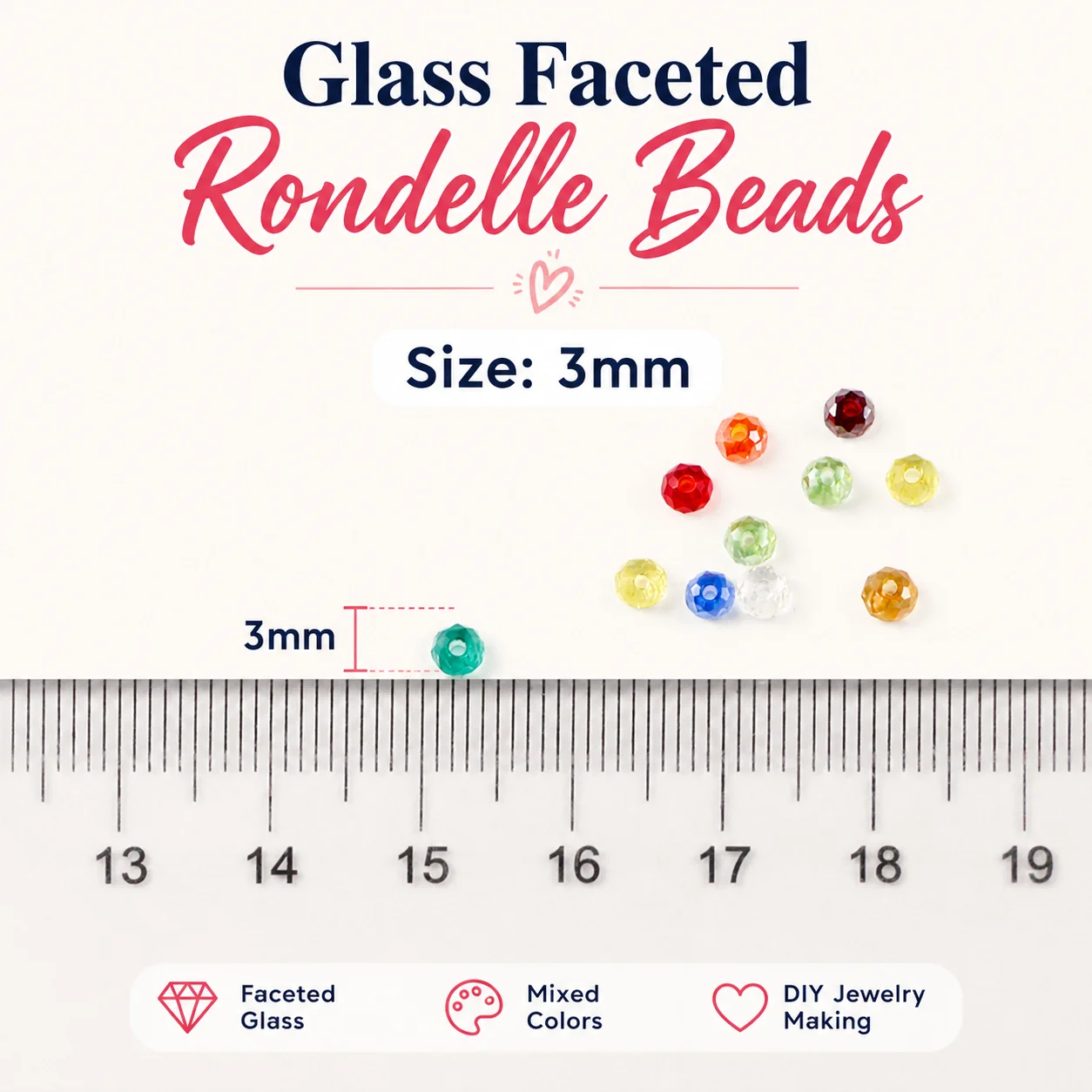 3mm Flat Round Beads with Beveled Edges, Assorted Colors Handmade DIY Jewelry-Making Loose Bead Bracelets Necklaces Accessories
