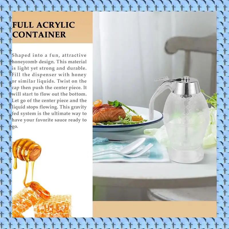 

NOCM Honey Dispenser,No Drip Syrup Sugar Container With Stand,Beautiful Honey Comb Shaped Honey Pot,Syrup Sugar Container