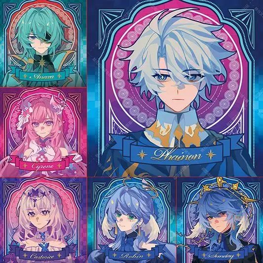 Game Honkai: Star Rail Khaslana Castorice Robin Cyrene Badge Fang Card Laser Ticket Set  Birthday Gift Halloween Gift Collection view 3