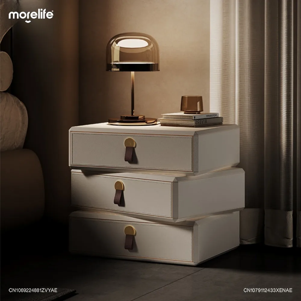 

Light Luxury Drawers Bedside Table Storage Modern Minimalism Creative Design Dresser Mesitas Noche Furniture for Bedroom K01