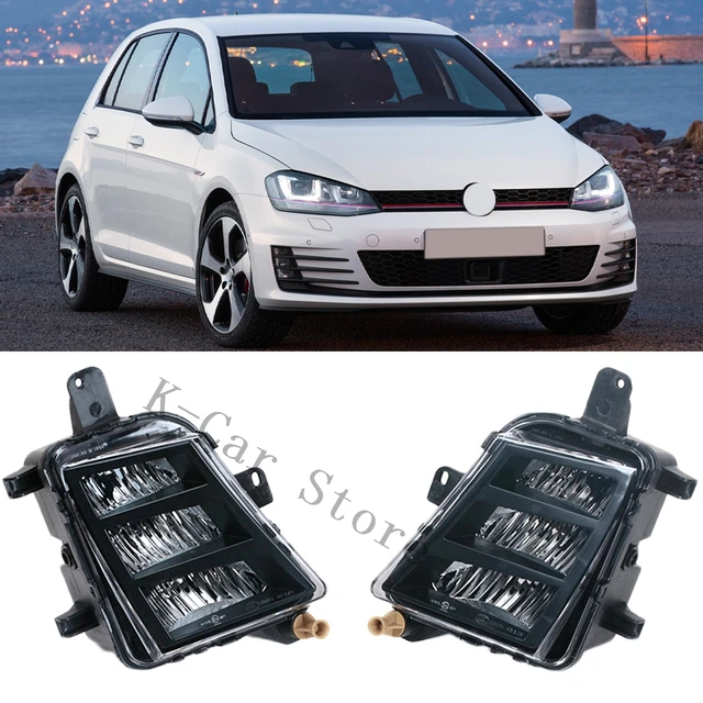 車のledフロントフォグライトdrlフォグランプフォルクスワーゲンvwゴルフ7 A7 MK7 gti gtd 2013 2014 2015 2016  2017 5G0941699 5G0941700