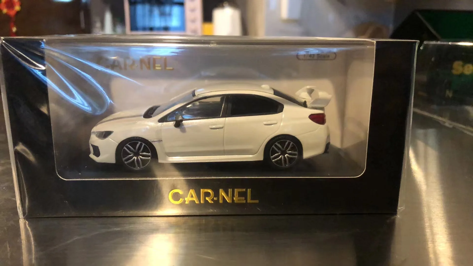 CARNEL 1/43 WRX STI Type RA-R (VAB) 2018 Crystal White Pearl Diecast Car Model Gift Model Car Collection Limited Edition Hobby T