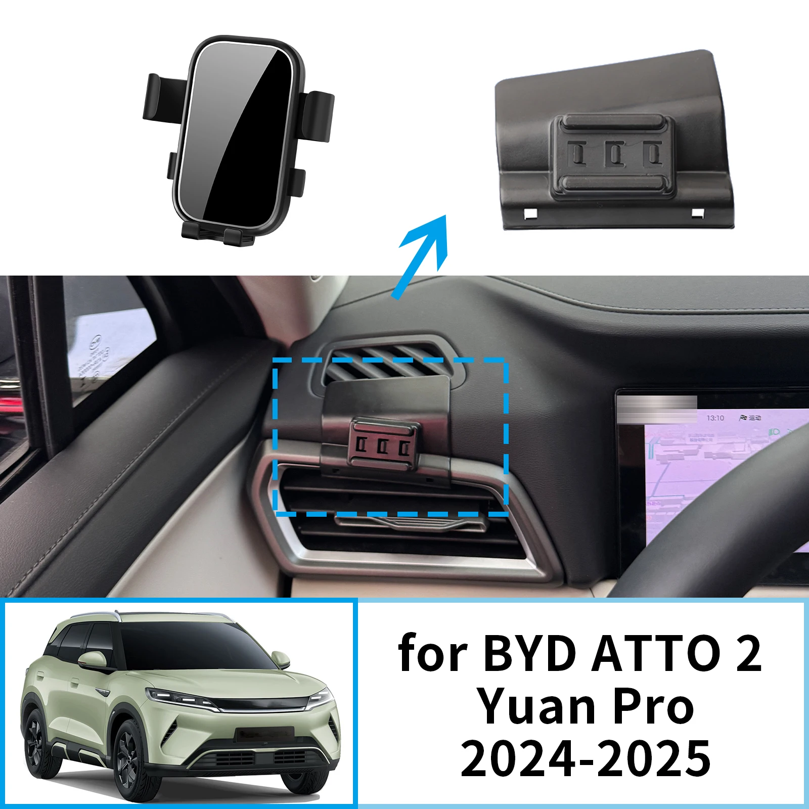 

for BYD ATTO 2 Yuan Pro 2024 2025 Car Mobile Phone Holder GPS Bracket Navigation Stand Auto Accessories