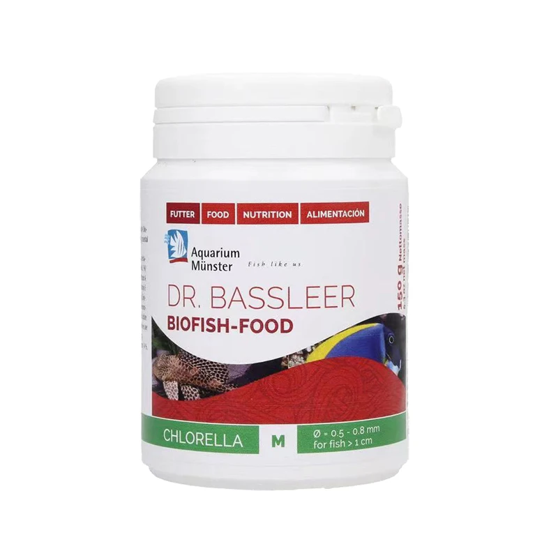 Dr. Bassleer Bio Fish Food Chlorella Fórmula Algas para Todos los Tipos de Acuario Peces Tropicales Piscina Ciclada