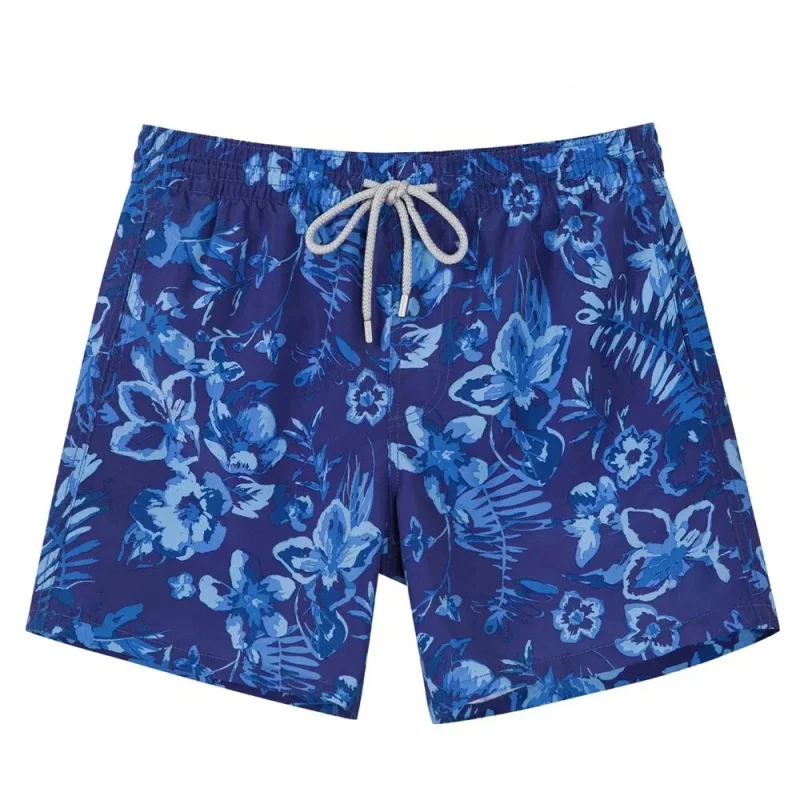 3D Printed Short Pants For Men Palm Leaf Floral Pattern Board Shorts Summer Hawaiian Casual Loose Quick Dry Sports Swim Trunks