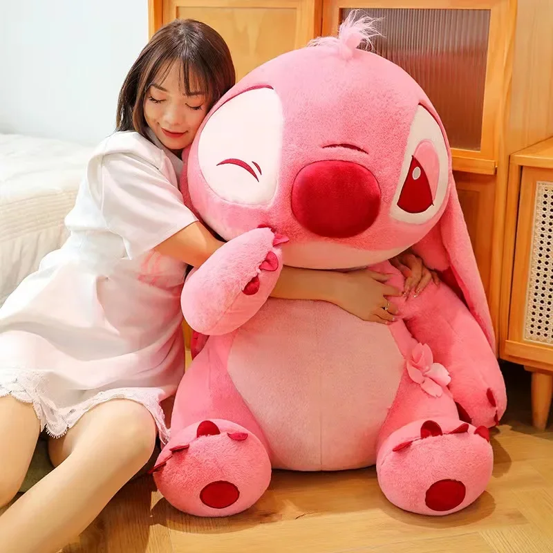 30-90CM New Disney Lilo & Stitch Sakura Doll Cartoon Angel Plush Toy Cute Anime Soft Stuffed Kawaii Children's Birthday Gift