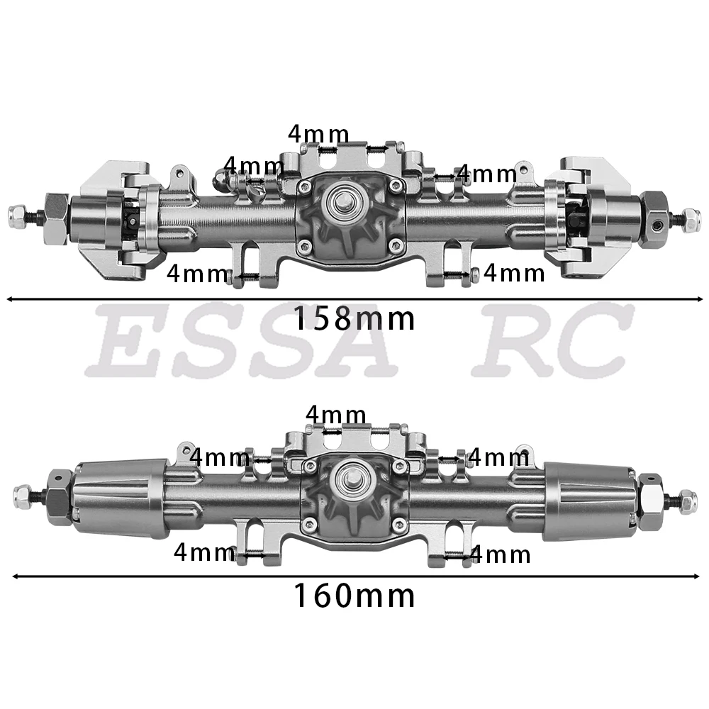 Metal Aluminum Alloy Front Rear Axle with Steel Gears for RC 1/18 Losi Mini LMT Monster Truck DIY Toys Car 1:18 Upgrade Part