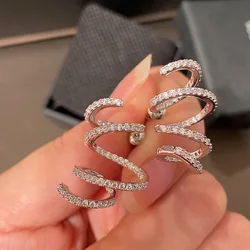 Huitan Irregular Twisted Line Earrings for Women Novel Design Fashion Contracted Female Earrings Daily Wear Modern Girls Jewelry