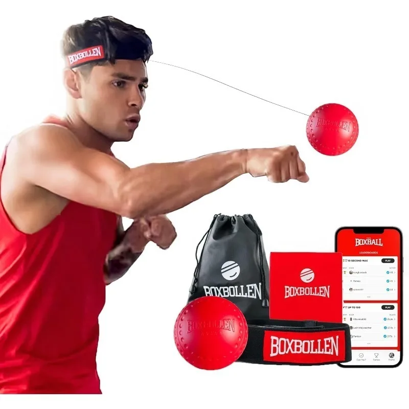 

Boxbollen® Boxing Reflex Ball – Celebrity-Endorsed Reaction Trainer | App-Connected Punch Counter | Fun Fitness for All Ages | I