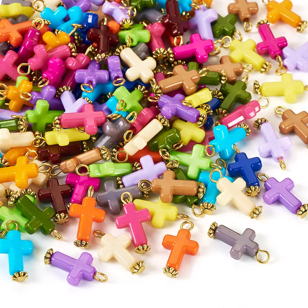 

150Pcs Cross Shape Opaque Acrylic Pendants Charms for Jewelry Making DIY Necklace Earrings Jewelry Making Accessories
