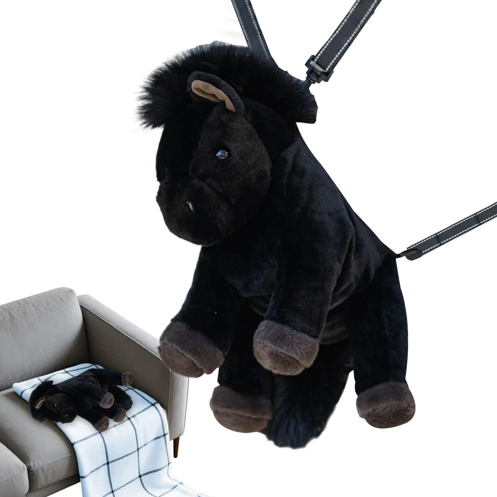 

Cute Animal Backpac Horse Shape Rucksack Kids Plush Backpack For Boys Girls Kids Son Nursery Elementary Preschool Kindergarten