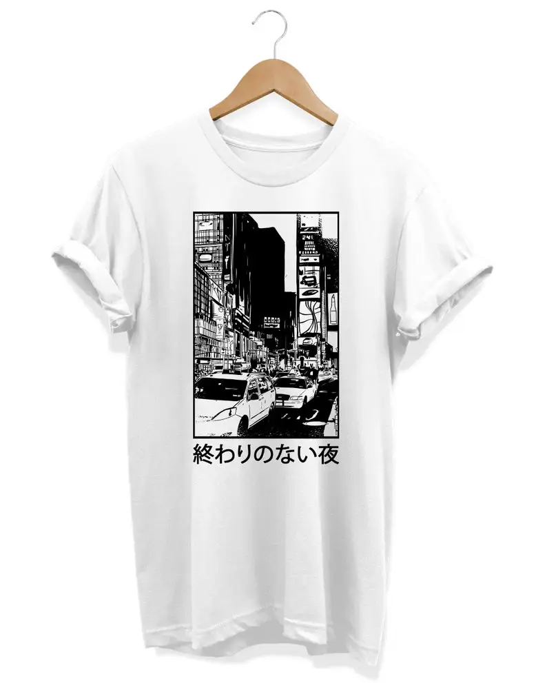 

Camiseta de estilo urbano japonés: camiseta kanji de moda japonesa vanguardista
