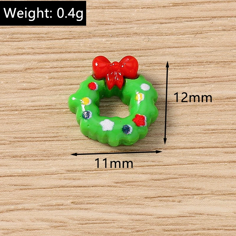 10 Stück 10x12mm Cartoon-Weihnachtsmann-Cabochons aus Kunstharz für die Schmuckherstellung, DIY-Haarschmuck und Bastelzubehör – Detail 12