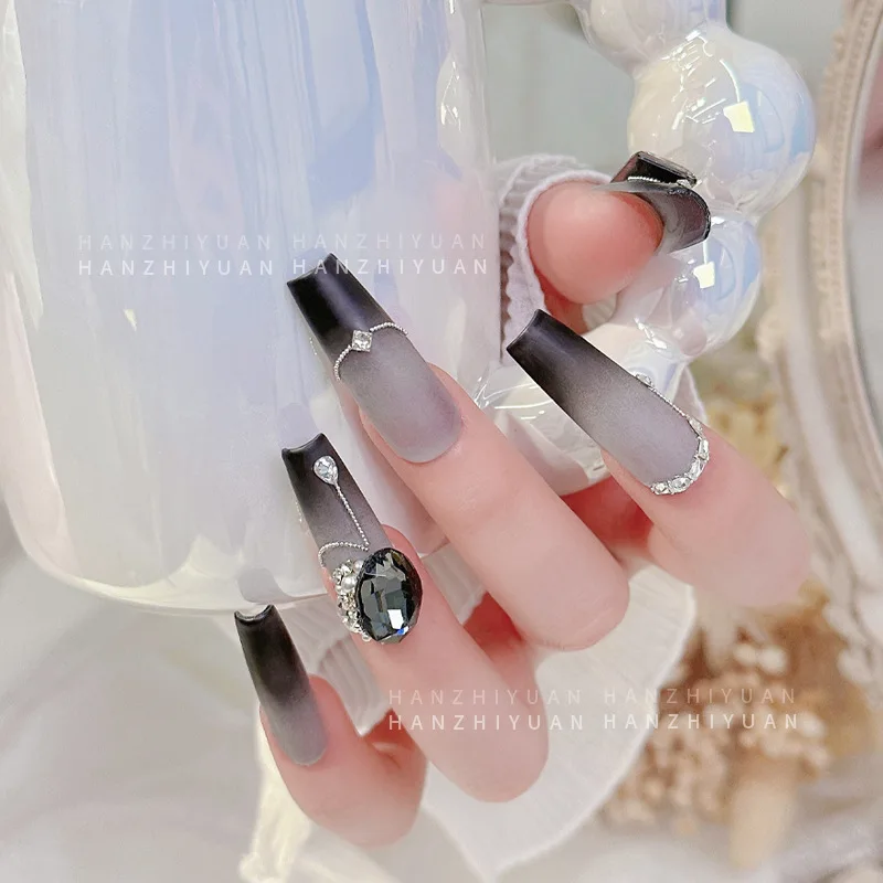 5 Stück Nagel-Strasssteine Charms Kristall Nail Art Schmuck Schwarz Aurora Symphony Nagelbohrer
