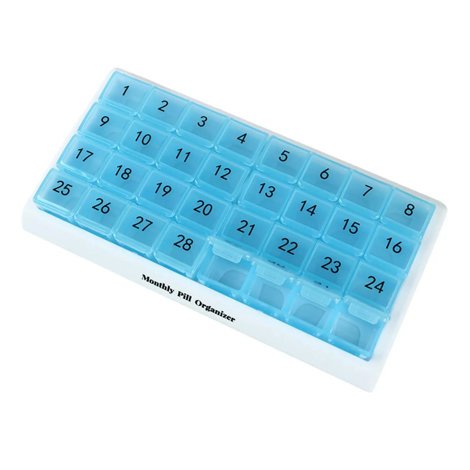 Monthly Pill Organizer 31 Day 31 Slots Small Compartments Portable Holder Pill Case for Travel Supplements Fish Oil Medications
