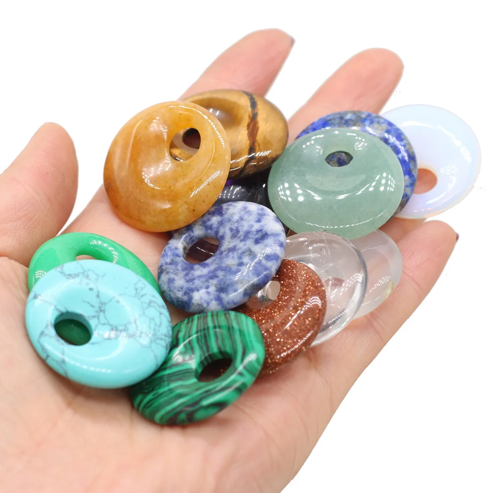 Natural Stone Beads Big Hole Agates Beads Round Shape for Making DIY Jewely Necklace Accessories Gift Size 30x30mm Hole 8.5mm