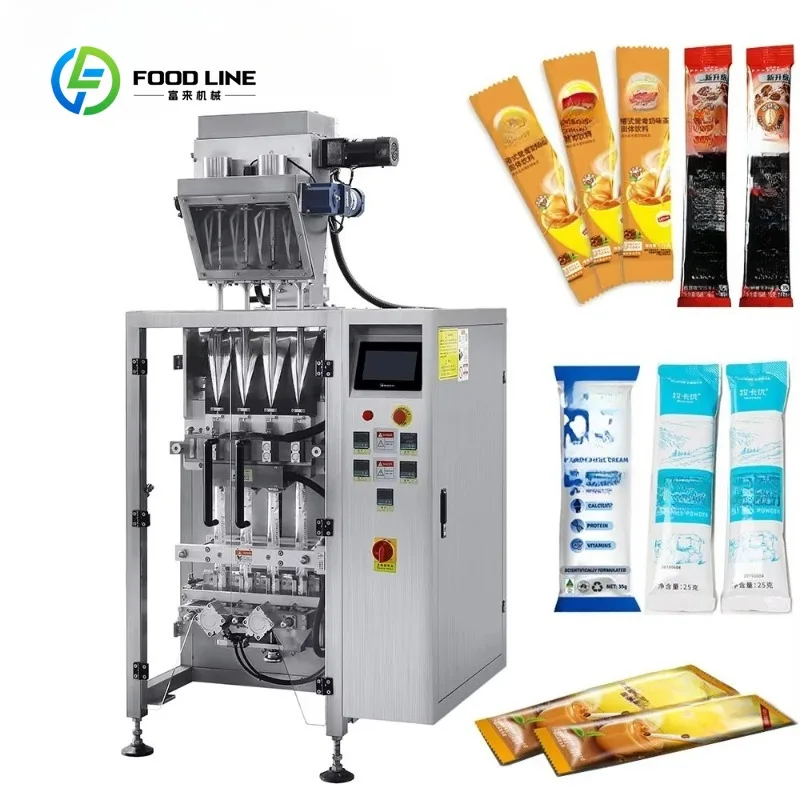 Custom Made Multi-Function Automatic 4 Lane 6 Lane Multi-lanes Granule Coffee Milk Tea Powder Sachet Packaging Machine