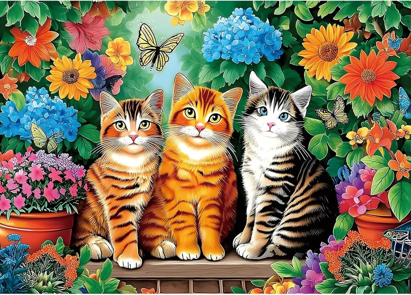 

Садовые кошки, 300/500/520/1000 шт., деревянные головоломки для взрослых, красочные цветочные пейзажные головоломки, игры, семейные забавные игрушки в подарок