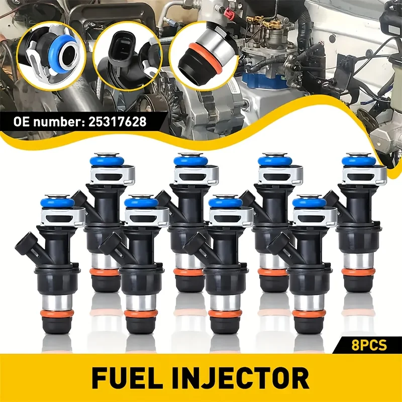 8x Zamienniki Wtryskiwaczy Paliwa Do Delphi 99-07 GM Chevy GMC 4.8L 5.3L 6.0L 25317628