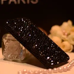 Handmade Black Rhinestone Phone Case for Samsung Galaxy S24 S23 S22 S21 Ultra Plus S20 FE A35 A34 A33 Funda Covers