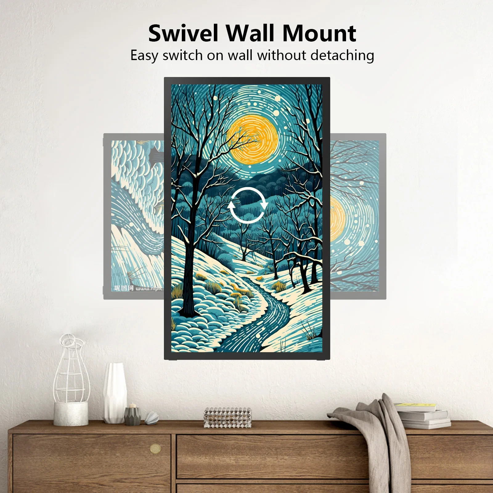 대량 재고 21.5인치 FRAMEO NO 1 공장 디지털 아트 프레임 디스플레이용 1920*1080 고해상도 와이파이 디지털 사진 액자